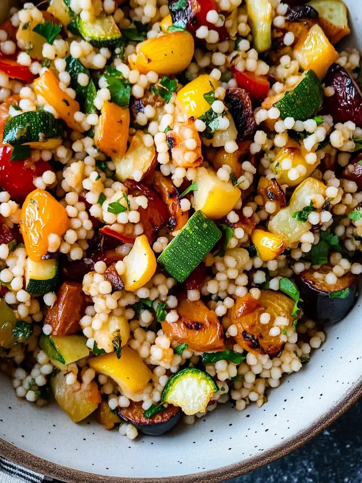 Savory Roasted Vegetable Couscous Salad for Fresh Flavor Boost 3 Roasted Vegetable Couscous Salad