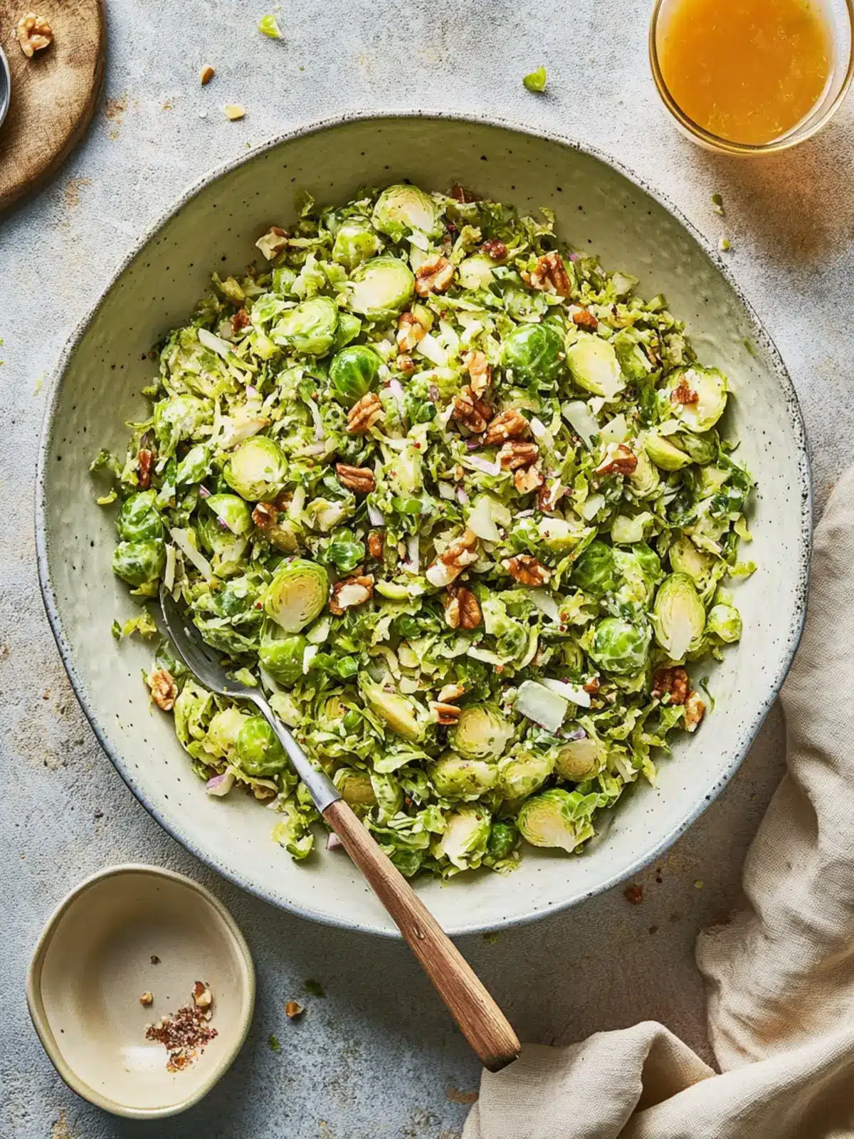 Shaved Brussels Sprout Salad with Zesty Lemon Dijon Dressing 3 Shaved Brussels Sprout Salad
