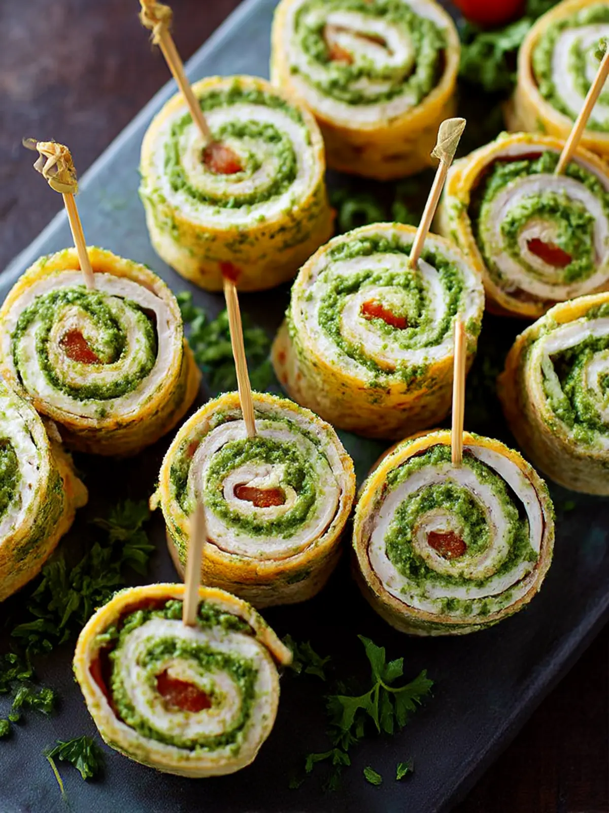 Pesto Tortilla Pinwheels Recipe for Effortless Party Snacking 2 Pesto Tortilla Pinwheels Recipe