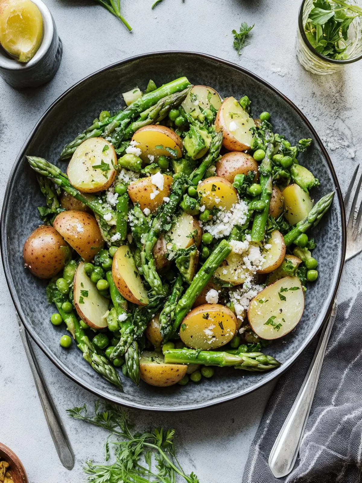 Delicious Healthy Meal Cold Asparagus Salad with Potatoes & Avocado 4 Healthy Meal Cold Asparagus Salad With Potatoes & Avocado