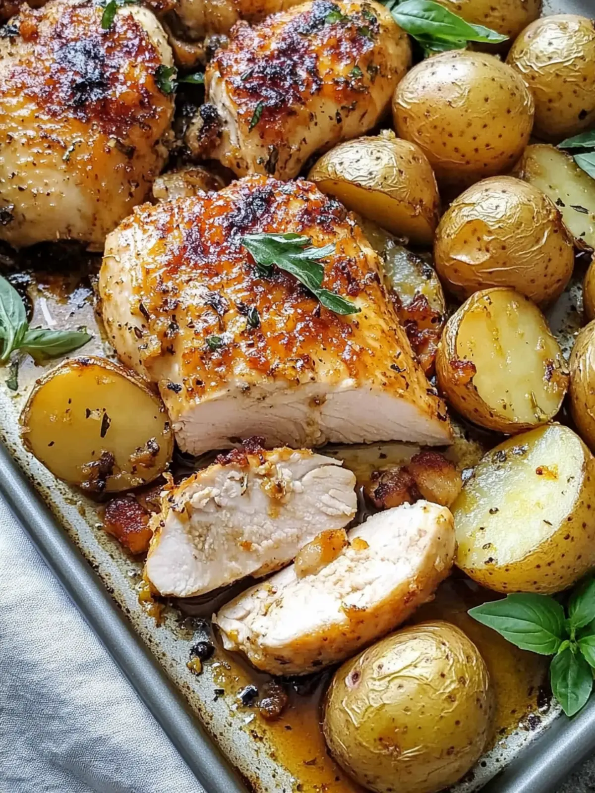 Savory Sheet Pan Chicken and Potatoes: Easy One-Pan Delight 2 Sheet Pan Chicken and Potatoes
