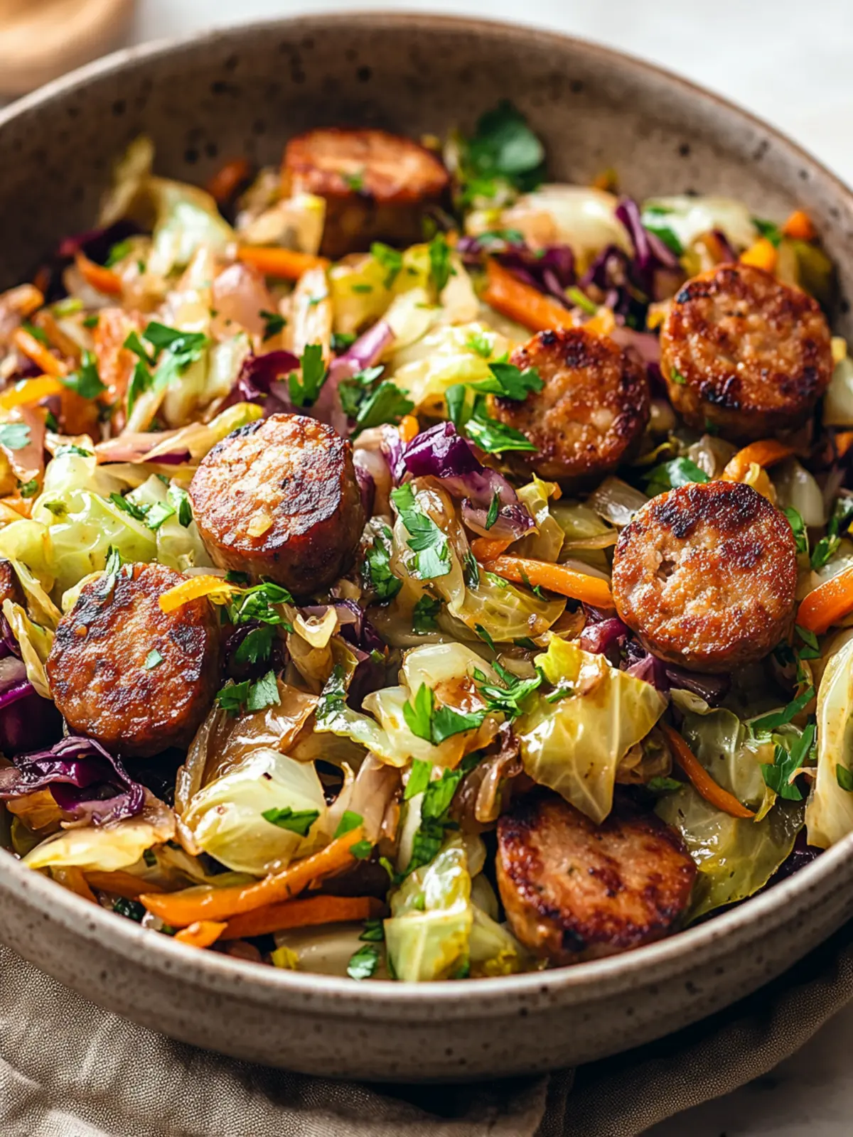 Easy Sausage and Cabbage Stir Fry: Quick 30-Minute Dinner Ideas 5 dinner ideas Easy Sausage and Cabbage Stir Fry (30-Minutes)