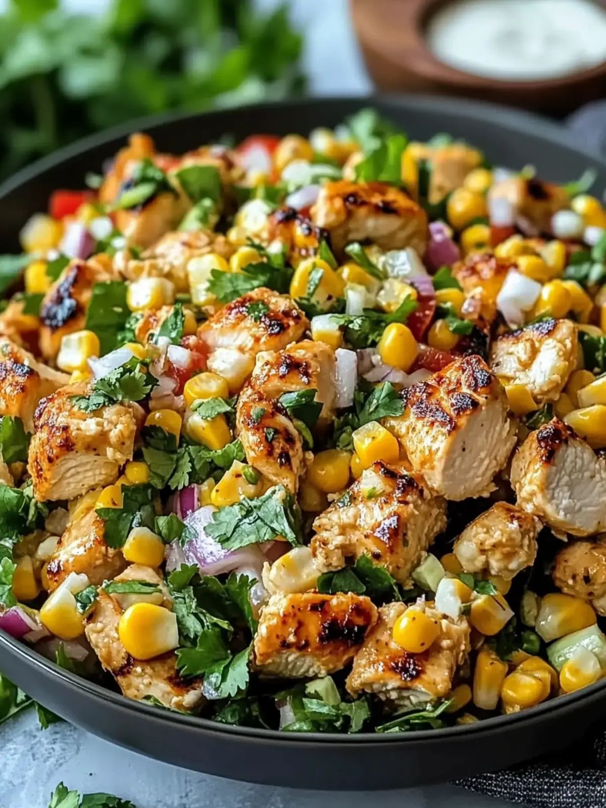 High Protein Chicken Street Corn Salad for Quick Healthy Lunch 5 high protein High Protein Chicken Street Corn Salad