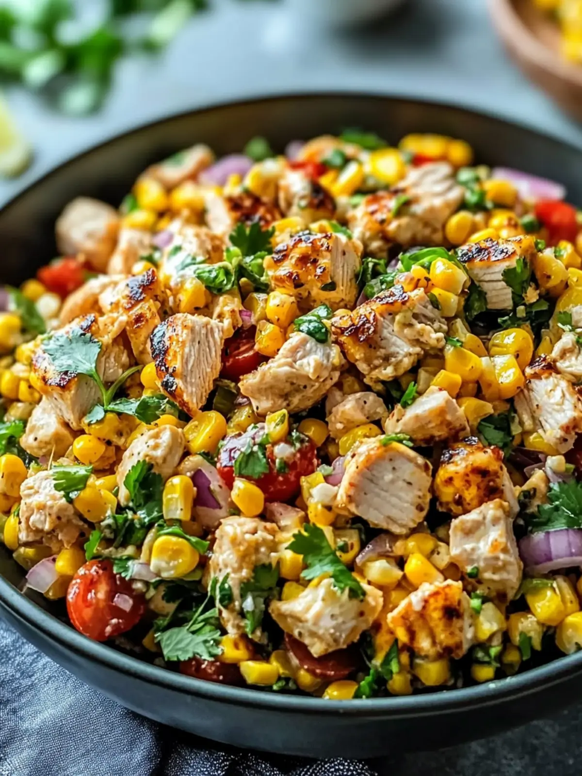 High Protein Chicken Street Corn Salad for Quick Healthy Lunch 2 high protein High Protein Chicken Street Corn Salad