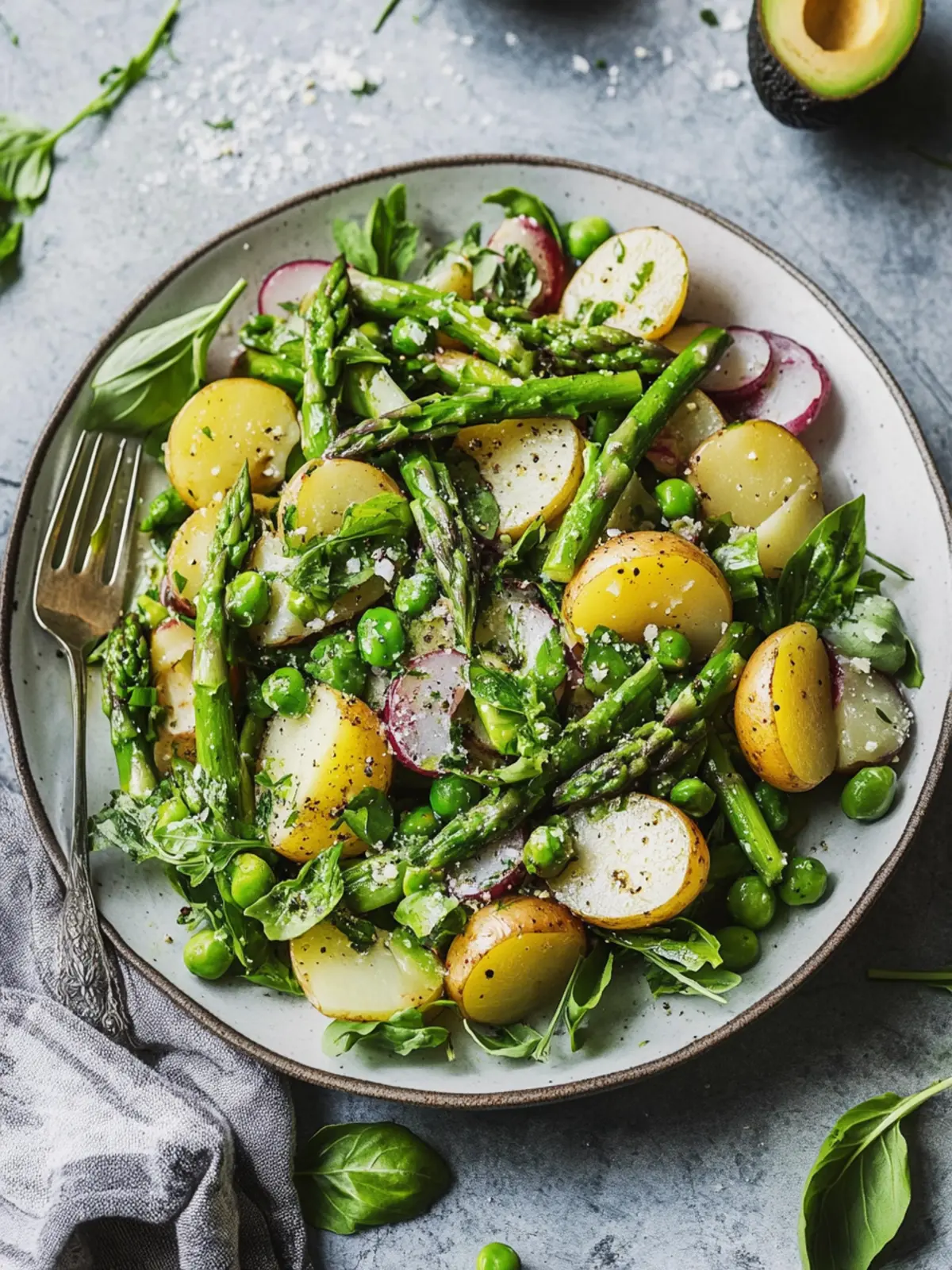 Delicious Healthy Meal Cold Asparagus Salad with Potatoes & Avocado 5 Healthy Meal Cold Asparagus Salad With Potatoes & Avocado