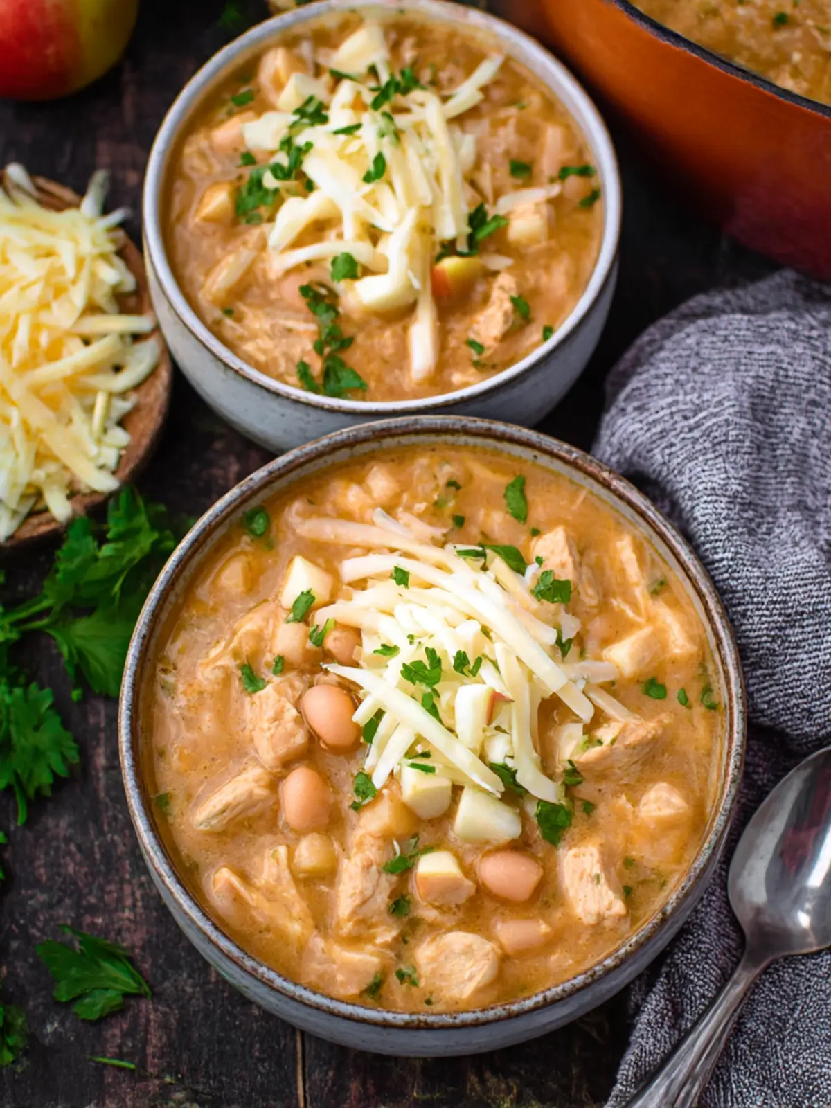 Comforting White Cheddar Apple Chicken Chili You’ll Crave! 3 White Cheddar Apple Chicken Chili