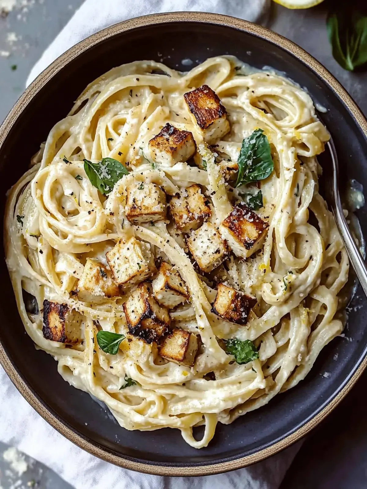 Creamy Tahini Pasta with Lemon, Garlic and Tofu Bliss 4 Creamy Tahini Pasta with Lemon, Garlic and Tofu