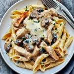Creamy Pasta with Chicken and Mushrooms in Blue Cheese Bliss 5 Pasta with Chicken and Mushrooms in Blue Cheese Sauce