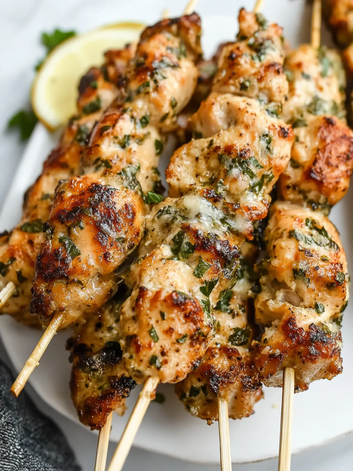 Ranch Garlic Parmesan Chicken Skewers