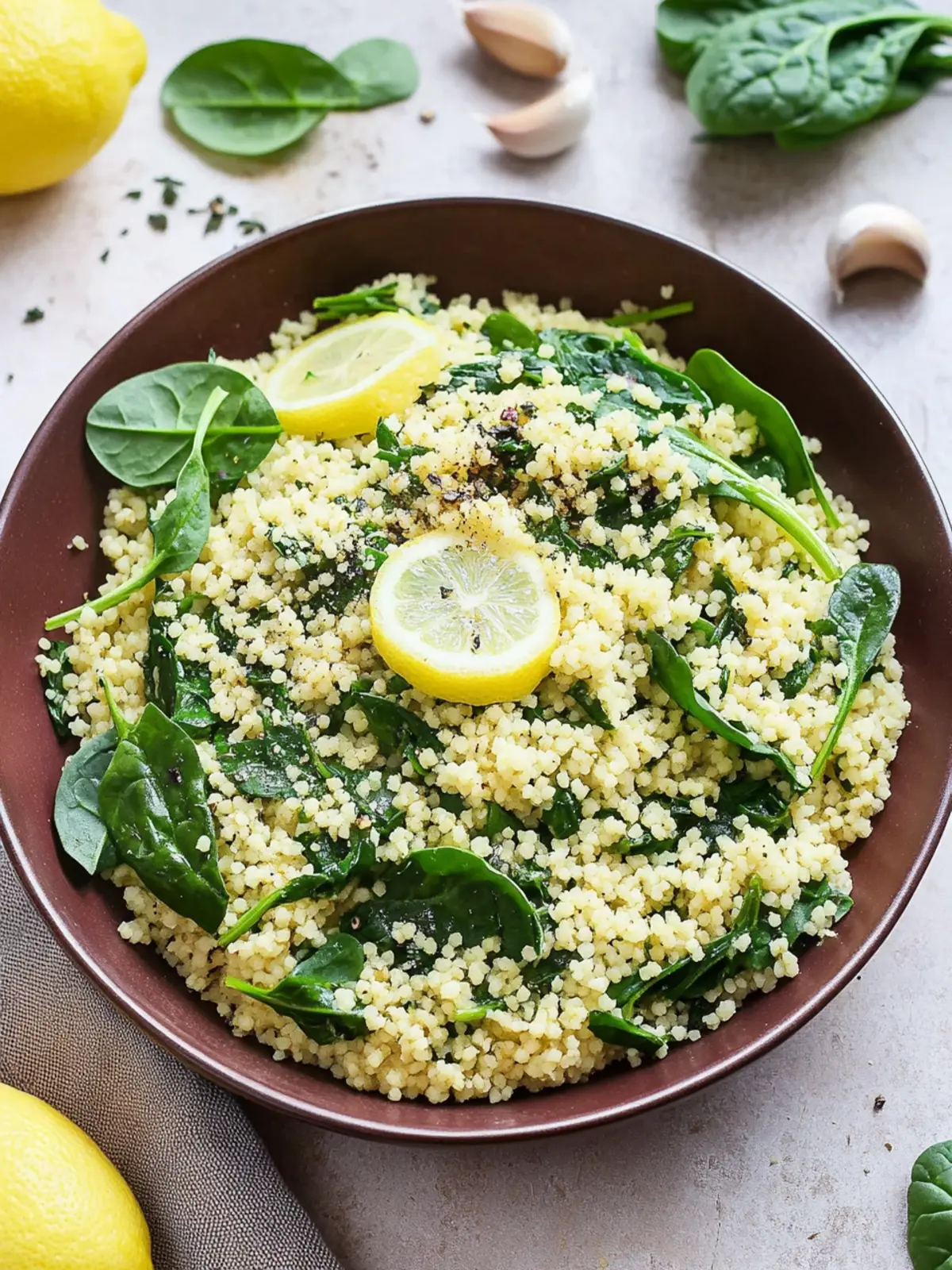 Delicious Spinach Couscous with Lemon and Garlic Bliss 5 Spinach Couscous with Lemon and Garlic