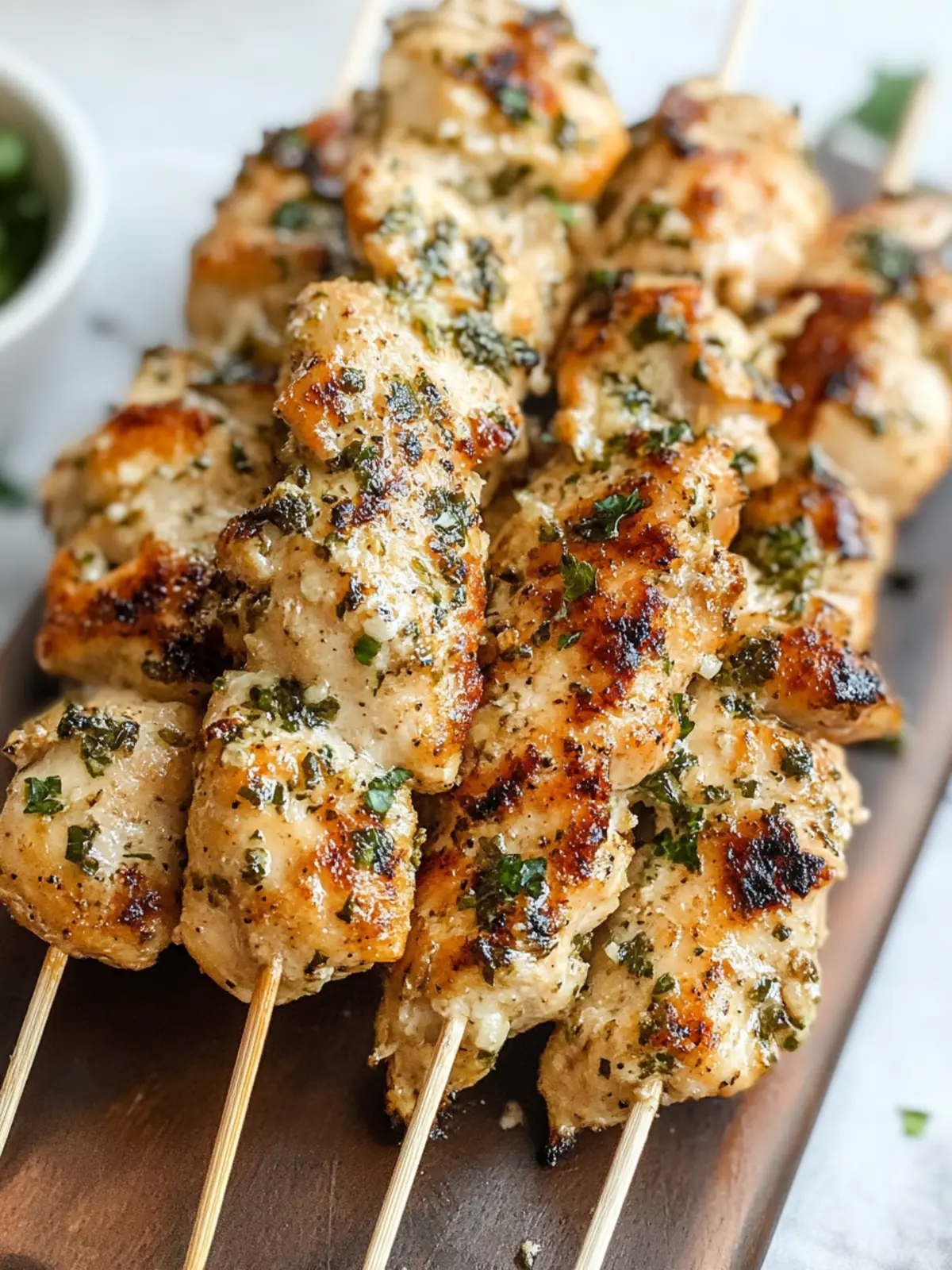 Ranch Garlic Parmesan Chicken Skewers