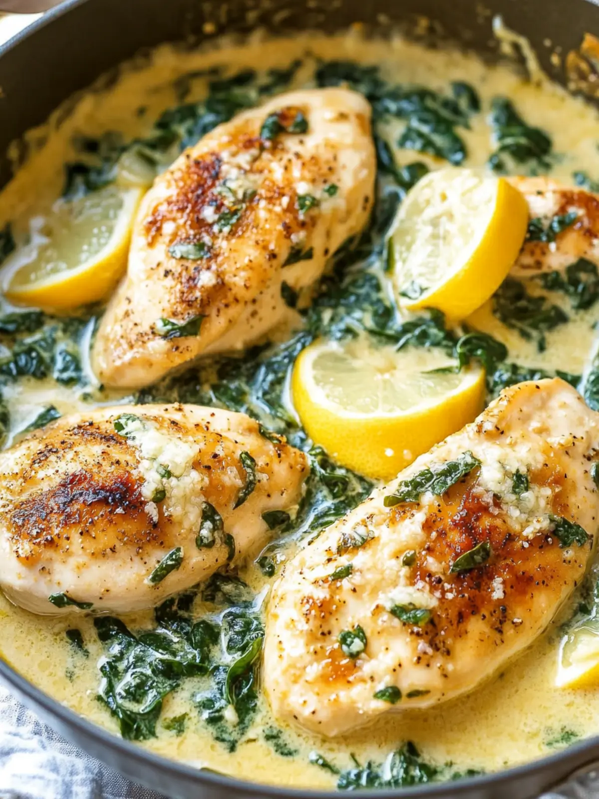 Lemon Spinach Parmesan Chicken (30 Minutes)