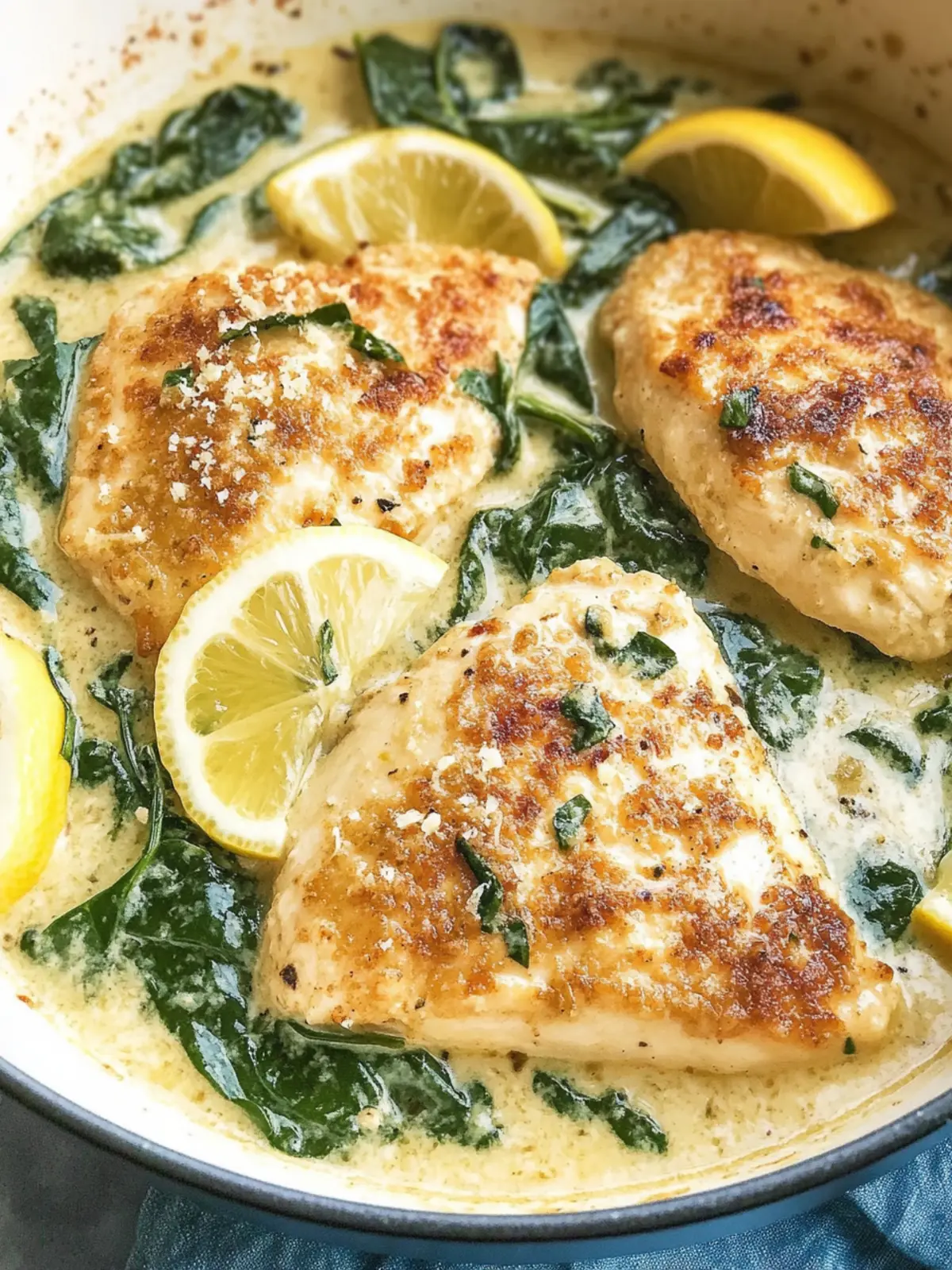 Lemon Spinach Parmesan Chicken (30 Minutes)