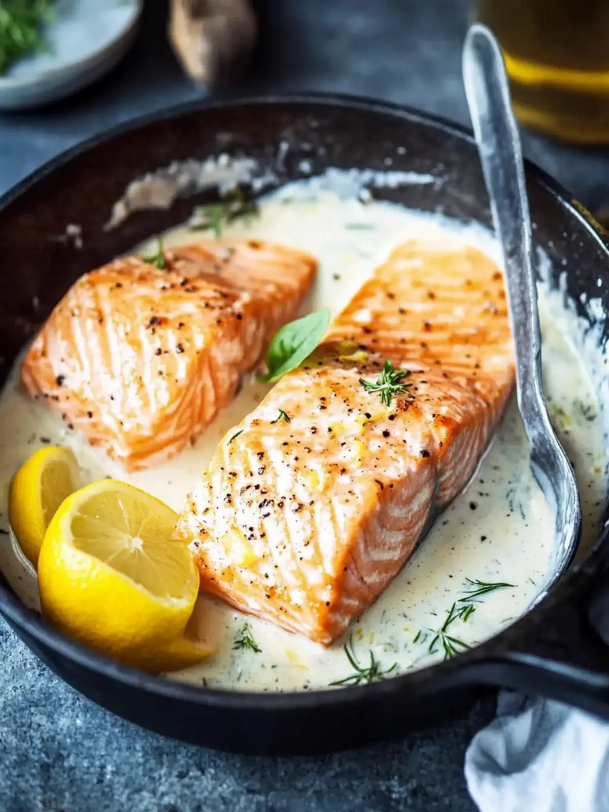 Delicious Salmon With Lemon Cream Sauce in 30 Minutes! 3 Salmon With Lemon Cream Sauce