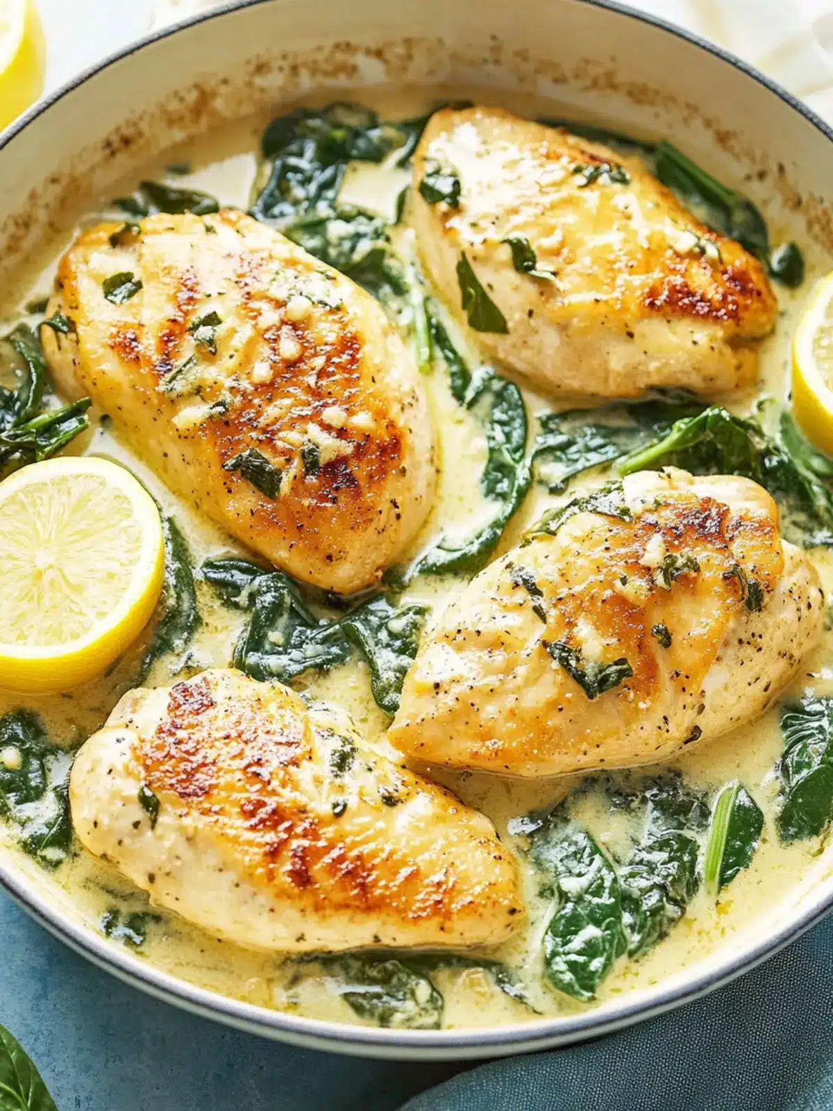 Lemon Spinach Parmesan Chicken (30 Minutes)