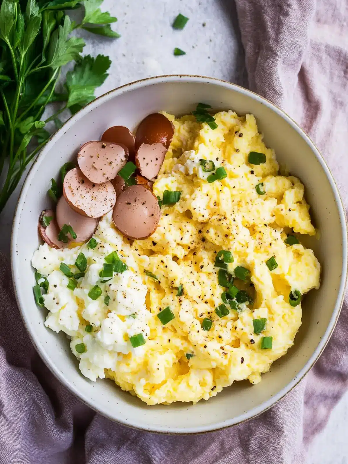 Scrambled Egg Cottage Cheese Bowl