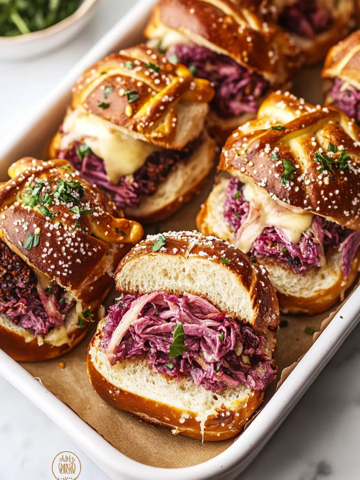 Irresistible Reuben Pretzel Sliders for Game Day Bliss 4 Reuben Pretzel Sliders