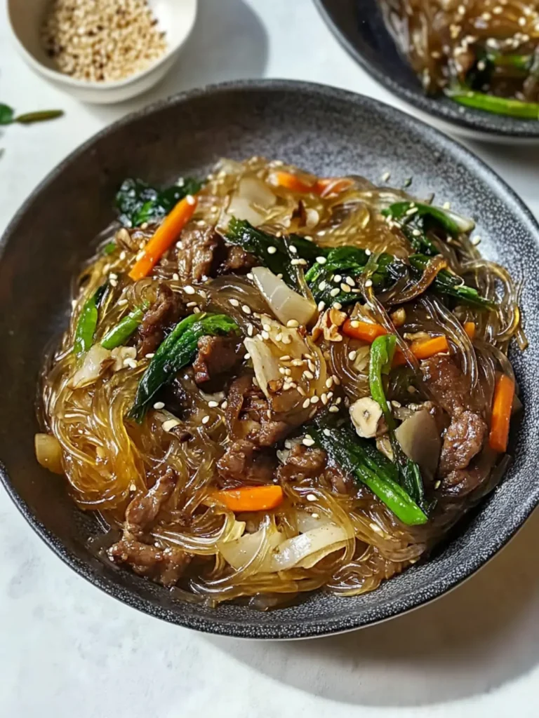 Japchae (Korean Stir-Fried Glass Noodles)