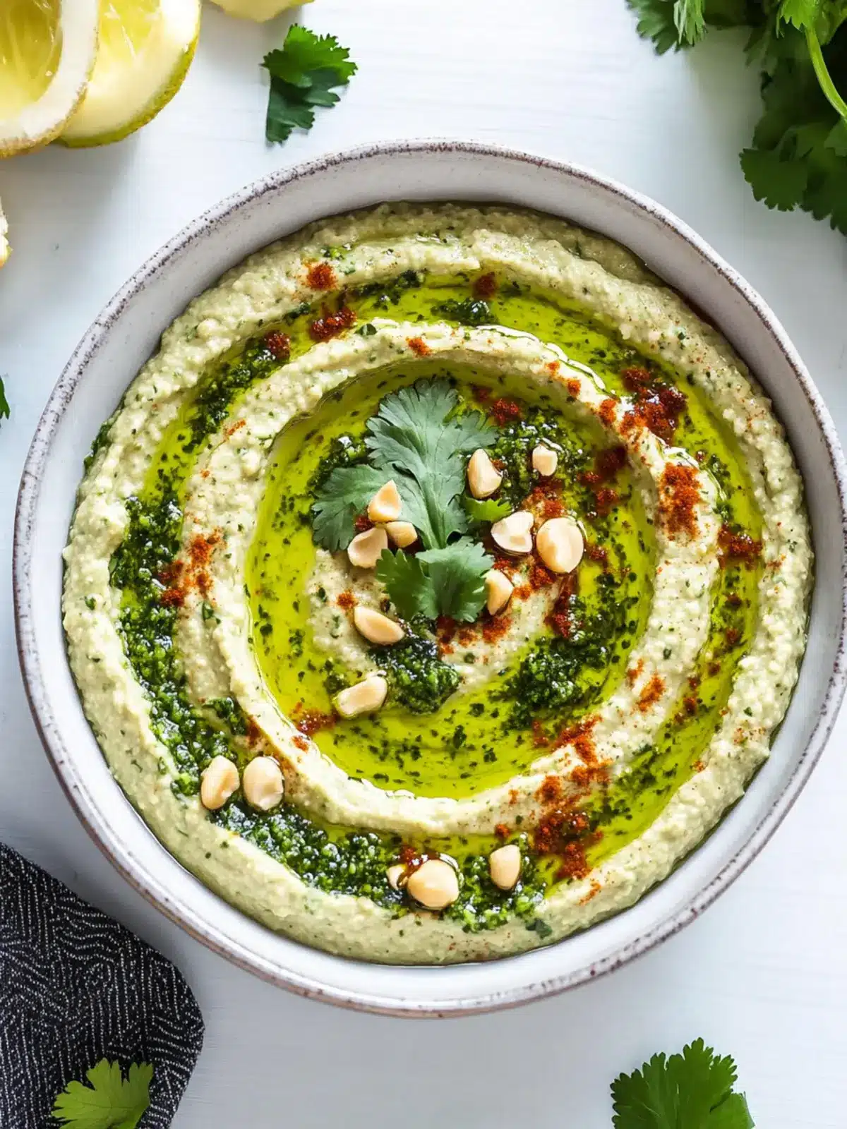 Homemade Spicy Cilantro Sauce Zhoug with Creamy Hummus 4 Homemade Spicy Cilantro Sauce (Zhoug) with Hummus