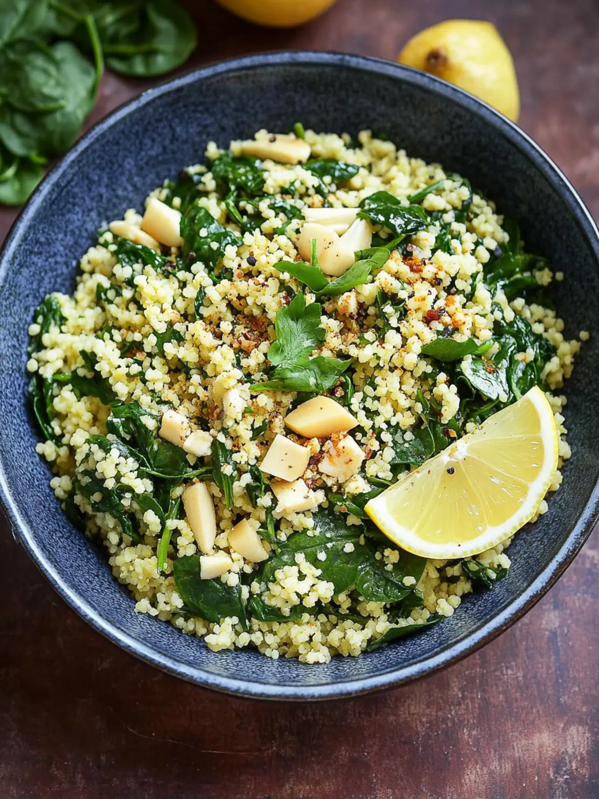 Delicious Spinach Couscous with Lemon and Garlic Bliss 4 Spinach Couscous with Lemon and Garlic
