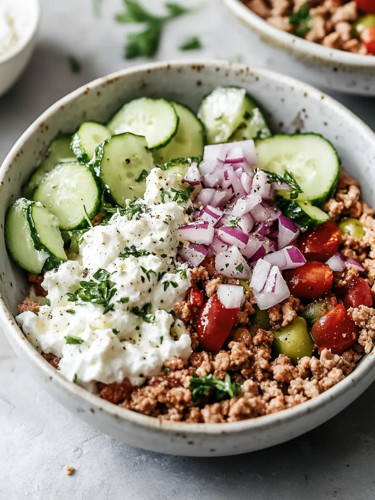 Healthy Greek Ground Chicken Bowls You’ll Love for Dinner 2 Healthy Greek Ground Chicken Bowls
