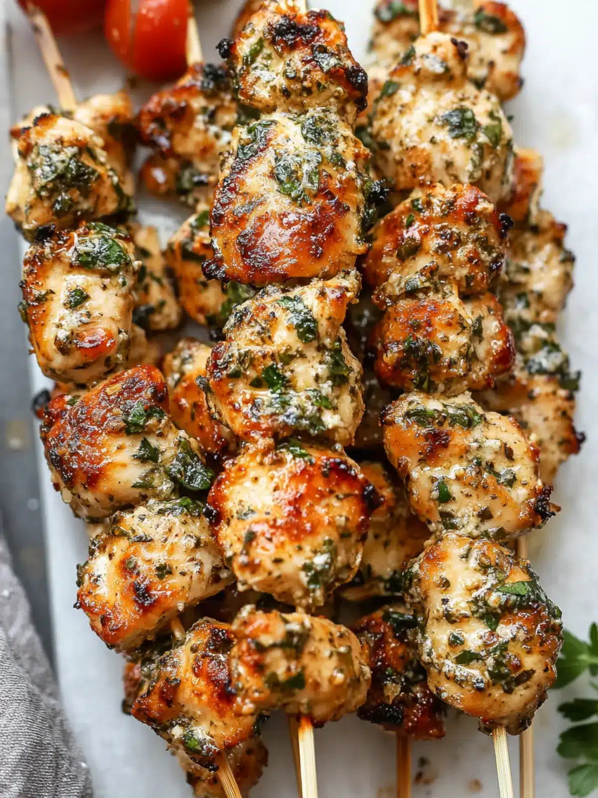 Ranch Garlic Parmesan Chicken Skewers