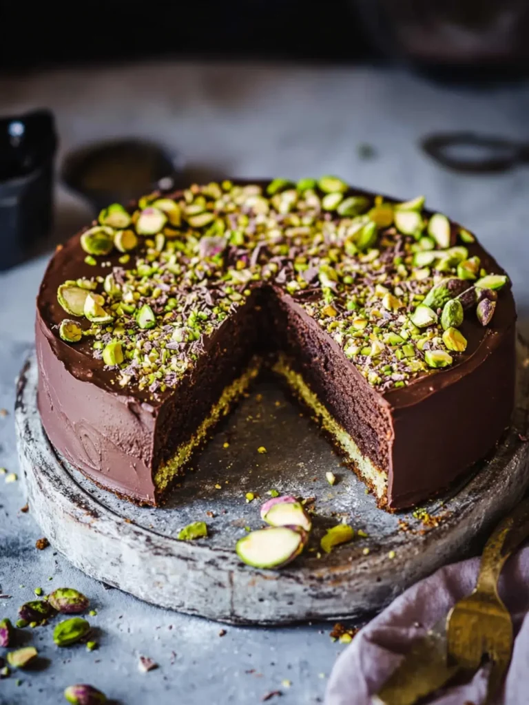 No-Bake Chocolate Pistachio Cake Recipe