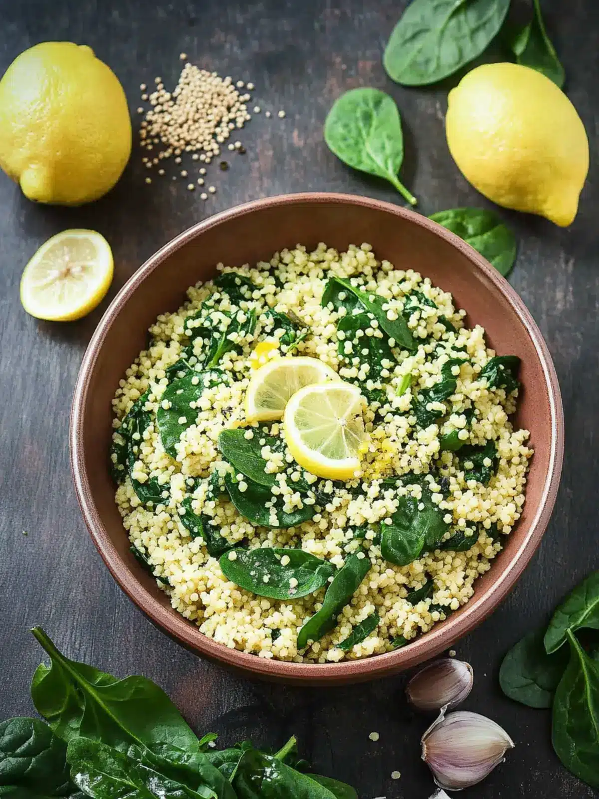 Delicious Spinach Couscous with Lemon and Garlic Bliss 2 Spinach Couscous with Lemon and Garlic